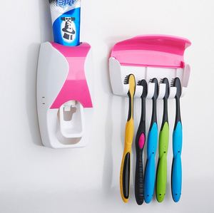 Best-selling Punch-free <b>Toothpaste</b> Dispenser <b>Toothbrush</b> <b>Holder</b> Set of Plastic Bathroom Wall Shelves - Product Image 4