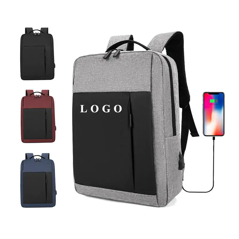 2024 nueva Mochila impermeable Smart USB Business Mochila personalizada 15,6 pulgadas Laptop Cool venta al por mayor mochilas hombres