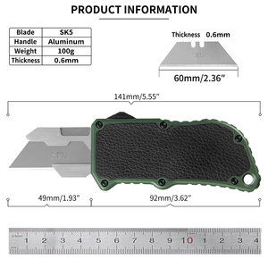 Poignée en alliage d'aluminium 5 lames supplémentaires Sk5 Box Cutter télescopique rétractable Box Cutter Precision Craft Oft Utility Knives - Product Image 3