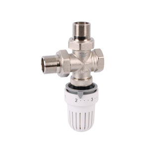 <b>Thermostatic</b> <b>Control</b> Valve Brass Nickel Plated Straight Through Internal Thread For Water Temperature Regulation - Product Image 4