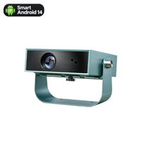 Projecteur vidéo Android 14 à conception rabattable avancée, 300 ANSI natifs, moteur entièrement scellé anti-poussière, mise au point automatique et correction trapézoïdale, pour films en famille