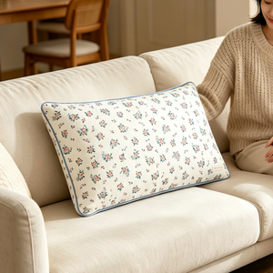 Taille personnalisée brodée motif floral taies d'oreiller en coton 30x50 <span class=keywords><strong>housse</strong></span> de <span class=keywords><strong>coussin</strong></span> de siège taie d'oreiller jetable - Product Image 1