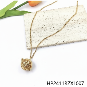 Elegante collana a catena a maglie Chic in oro placcato in acciaio inox zircone pietra principale per ogni occasione-perfetto accessorio moda regalo - Product Image 1