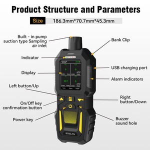 Détecteur multi-<span class=keywords><strong>gaz</strong></span> 4-en-1 BX403 4G GPS à aspiration par pompe (O2, CO, H2S, LEL) avec alarme de chute, écran couleur NFC et protection IP66 - Product Image 3