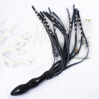 Nuevo consolador de vidrio Anal Plug látigo de cuero para parejas SM Flogger Slave Butt Anal Bead Queen Whip
