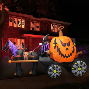 <span class=keywords><strong>Halloween</strong></span> gonflable décor extérieur 11.5 pieds de long gonflable faucheuse citrouille chariot étanche prix usine avantage - Product Image 5