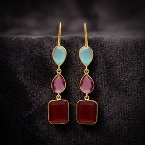 Boucles d'oreilles clous ethniques unisexes en laiton plaqué or rose coloré pour anniversaire - Product Image 3
