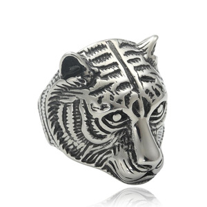 Tiger Head Stainless Steel <b>Ring</b> Men's Punk Style Animal Jewelry Gift 24005 - Product Image 1