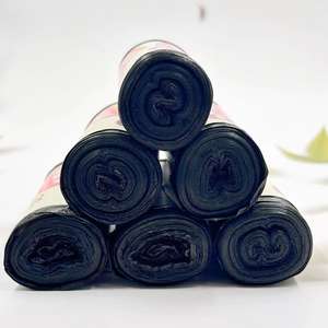 Sacs poubelles robustes à ouverture plate, grands sacs poubelles noirs perforés, 45*50cm, articles ménagers à 2 yuans. - Product Image 3