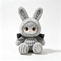 Haut-parleur en peluche électrique personnalisable en forme de lapin étoilé avec rythme cardiaque, rembourrage en coton PP, hauteur réglable 11-30 cm, unisexe, cadeau pour enfants