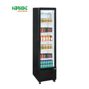 five shelves beverage display internal top led lights stand-up supermarket drink freezer chiller