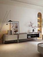 Ensemble de meubles de salon et chambre à coucher, meuble TV et table basse en marbre et bois, style minimaliste moderne de luxe, tiroirs, couleur personnalisée