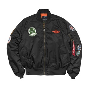Blouson de travail <span class=keywords><strong>tendance</strong></span> à l'américaine pour hommes, combinaison de course pour le printemps et l'automne, éléments rétro, badge brodé avec fermeture éclair - Product Image 1