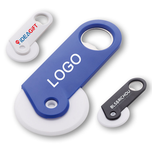 Pemotong <span class=keywords><strong>Pizza</strong></span> 2 in 1 kustom dengan pembuka botol plastik pemotong <span class=keywords><strong>Pizza</strong></span> kelas makanan roda pembuka botol bir cetak logo kustom - Product Image 1