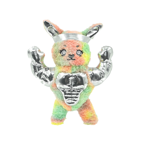 Peluche de Canguro Musculoso Personalizado con Tinte Arcoíris, de PU Plateado, para Gimnasio, Fitness, Canguro de Peluche Resistente para Decoración, Regalo o Colección - Product Image 1
