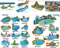 Grand parc aquatique gonflable flottant, équipement de divertissement aquatique d'été, équipement de jeux aquatiques personnalisé