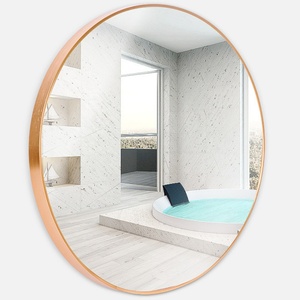 Espejo Redondo con Marco de Metal Dorado, Corte Personalizado, para Dormitorio de Hotel - Product Image 5