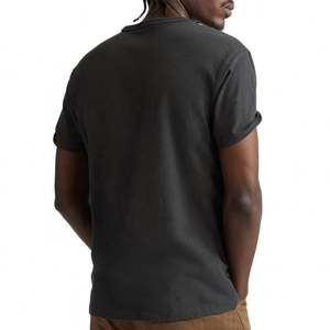 Camiseta Casual de Verano para Hombre con Logotipo Personalizado Bordado, Talla Grande, Algodón y Cáñamo, 200 Gramos, Tejido de Punto, Patrón de Letras, Ecológica - Product Image 2