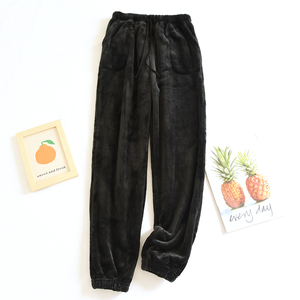 Pantaloni Pigiama da Donna all'Ingrosso Autunno/Inverno, Pantaloni Termici con Coulisse in Flanella per Casa - Product Image 4