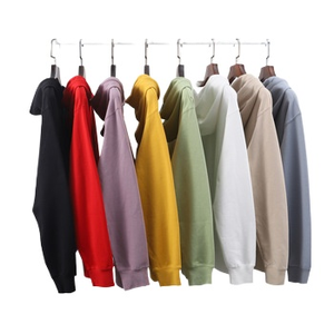 Sweat à capuche décontracté Fitspi pour hommes 300Gsm tissu bouclé fermeture à glissière grandes manches d'épaule automne - Product Image 1