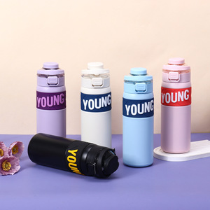 Young Stainless Steel <b>Insulated</b> Tumbler 304 Portable Travel <b>Mug</b> Dual Drink Pop Up For Men Women - Product Image 3