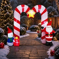 Modèle gonflable extérieur en forme d'arche de bonbons de Noël avec lumières LED pour la décoration de fête de Noël dans le jardin