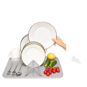 Wholesale Nordic Style Foldable Drying Mat, Reusable <b>Kitchen</b> Mat <b>for</b> Dish Rack, Non-Slip Waterproof <b>Drawer</b> <b>Liner</b> - Product Image 2