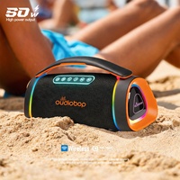 Altavoz Portátil de Alta Potencia de 50w con Woofer, USB y AUX, Luces LED RGB, Bluetooth 5.4, Sonido de Alta Fidelidad para Reuniones al Aire Libre