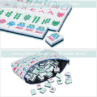 Jeu de tuiles de Mahjong américain 160 tuiles en mélamine gravées à 4 couches avec sac et accessoires - Divertissement de casino, poker, jeux d'eau