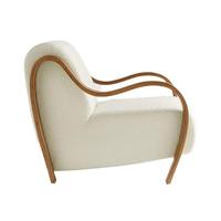 Fauteuil de détente individuel moderne en velours avec accoudoir porte-gobelet en bois massif pour salon