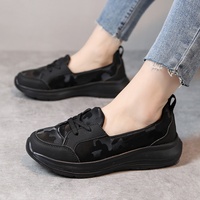 Chaussures plates pour femmes grande taille, style princesse, faciles à enfiler, respirantes, légères, décontractées, à lacets, pour l'hiver, pour étudiantes