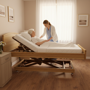 Cama de enfermería de baja altura de gran venta, cama de cuidado a largo plazo ajustable para ancianos, cama para residencia de ancianos - Product Image 2