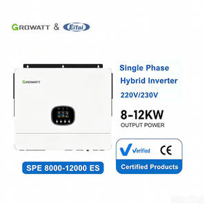 Inversor Solar Híbrido Growatt SPE de 12kVA, 10kVA, 8kVA, Inversor Fuera de Red de Onda Sinusoidal Pura de 12 <span class=keywords><strong>kW</strong></span>, <span class=keywords><strong>10</strong></span> <span class=keywords><strong>kW</strong></span>, 8 <span class=keywords><strong>kW</strong></span>, Conexión en Paralelo, 48V CC - Product Image 1