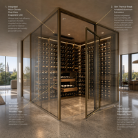 Meuble à vin sur mesure pour petit appartement, intégré à la salle à manger, avec comptoir de bar
