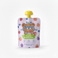 Sachet Doypack à bec verseur imprimé sur mesure, haute barrière, pour pâteurisation, 90g 120g, pour purée de fruits pour bébé