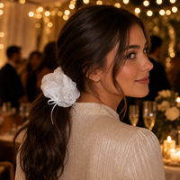 Daou Chouchous pour cheveux 9 cm avec strass, nœud en ruban, haute élasticité, élégants, pour femmes, accessoires rayés, vente en gros