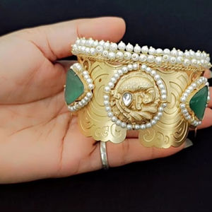 Bracelet de manchette de mode fait main polonais réglable personnalisable avec des pierres multicolores naturelles grappes de perles de perles pierres précieuses - Product Image 1