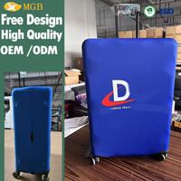 Housse de protection pour bagages avec logo personnalisé, 300 g/m², motif géométrique, fermeture élastique à glissière, protection pour valises de 18/30 pouces