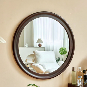 Dark Brown Wooden Frame Wall <b>Mirror</b> Decorative <b>Hanging</b> <b>Mirror</b> for Bedroom Living Room Bathroom Home Decor Wedding Handmade - Product Image 1