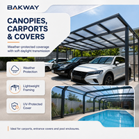 Panneau de toiture BAKWAY en polycarbonate alvéolaire bronze opale 8 mm, double paroi, revêtement UV, pour pergola, auvent et pare-soleil extérieur