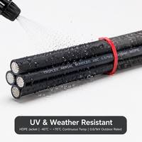 Kabel Udara Terikat Tiga Inti 600V ABC, Kabel Aluminium AAC XLPE HDPE Tahan UV untuk Saluran Layanan Udara AWG 2/0 4/0