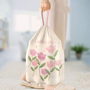Bolsa de Basura de PE con Cordón, Resistente a Desgarros, con Bolsas de Basura Desechables Reciclables para Uso en el Hogar y la Oficina, Impresión Personalizada - Product Image 5