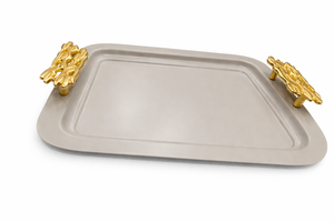 Bandeja de Servicio de Primera Calidad con Asa Dorada para Hoteles de Lujo, Bandeja de Servicio Estilo Antiguo - Product Image 5