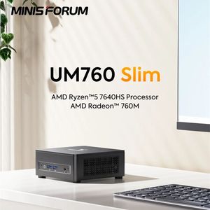 MINISFORUM Slim Series Mini PC UM870 AMD R7 8745H UM760 Slim R5 7640HS 2 * DDR5 2 * PCIE4.0 2,5G LAN NUC Mini ordenador WiFi6E - Product Image 3