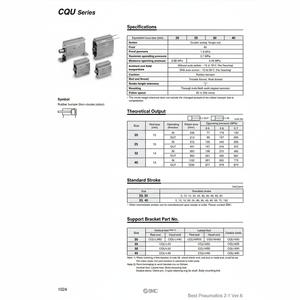 SMC Pneumatics Piezas neumáticas de cilindro de compacto - Product Image 1