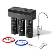 Purificateur d'eau compact manuel à 3 étages avec membrane UF de 1/4 pouce, ultrafiltration sous l'évier, coton PP, bloc de carbone pour