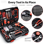 Kit d'outils multifonctionnel Songcheng SC-129 en acier au carbone, 129 pièces, pour la maison, ensemble complet d'outils électriques et de quincaillerie