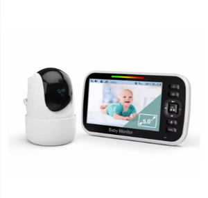 Monitor para bebés de 5 pulgadas, cámara de vigilancia con zoom Digital, visión nocturna automática, intercomunicador bidireccional, detección de movimiento, cámara panorámica e inclinable para niñera - Product Image 1