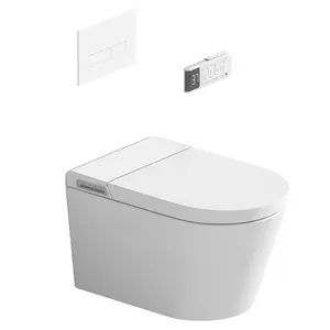 새로운 현대적인 디자인 전기 화장실 발 센서 자동 비데 플러시 욕실 벽걸이 지능형 스마트 화장실