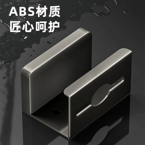 <b>Wall</b> <b>Mounted</b> Toilet Paper Holder <b>Corner</b> Black Rectangular Durable Bathroom <b>Shelf</b> Organizer For Toilet Paper Roll Storage - Product Image 2